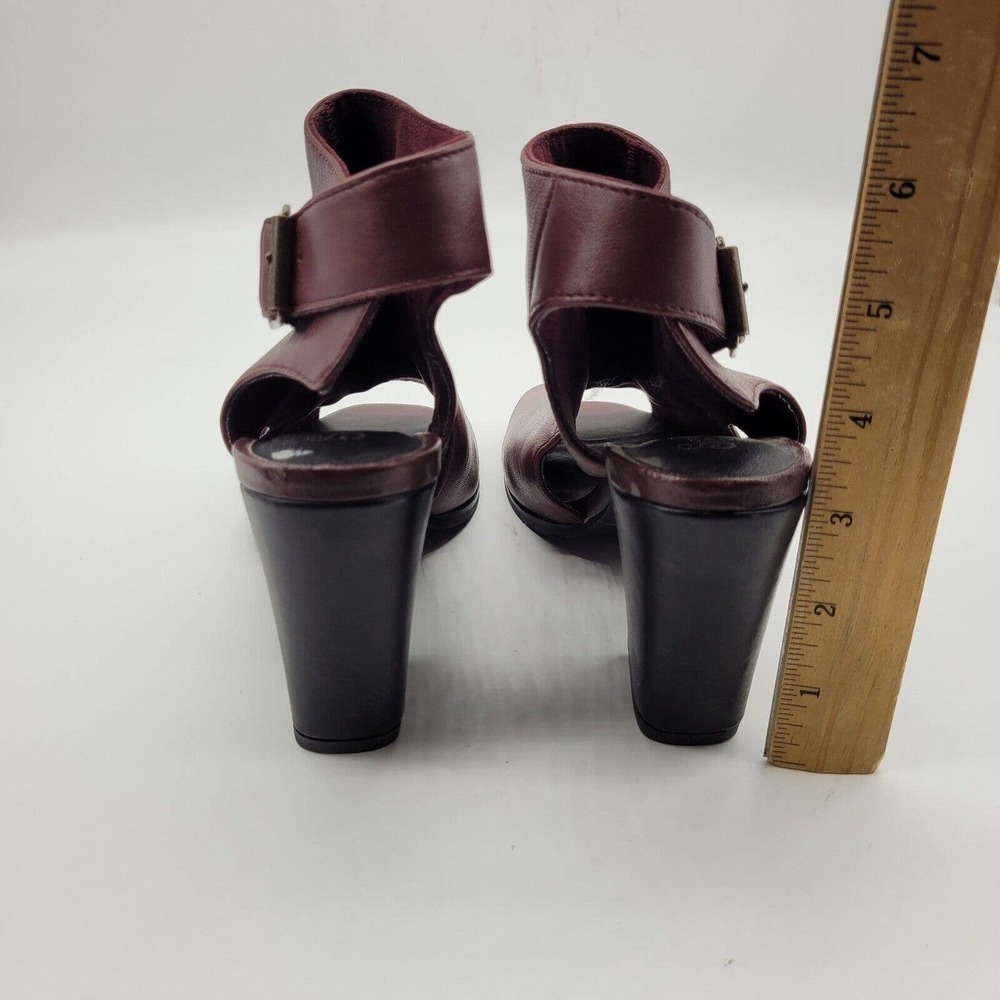 Seychelles womens battery oxblood Open Toe Heeled Ankle Boots sz 6 leather red - Picture 6 of 10